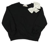 Čierna mikina s bielou mašlou H&M