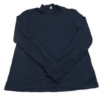 Tmavomodré tričko so stojačikom Name it