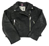 Černý koženkový crop křivák Dopodopo