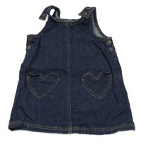 Tmavomodré na traké rifľové šaty so srdiečkami Denim Co.