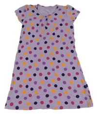 Lila-farebné bodkovaná é šaty Jako-o