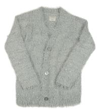 Svetlosivý chlpatý trblietavý prepínaci sveter Terranova