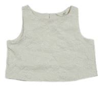 Biely crop top kvety H&M