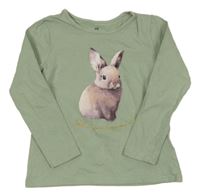 Svetlozelené tričko s králikom H&M