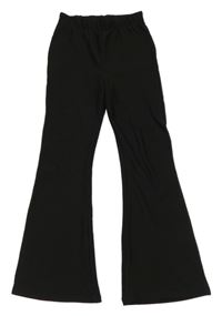 Čierne rebrované flare legíny Primark