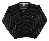 Černo-bílý puntíkatý svetr Lacoste
