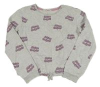 Svetlosivá crop mikina s nápismi H&M