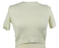 Dámské smetanové háčkované pletené crop tričko H&M