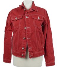 Pánska červená rifľová bunda Topman