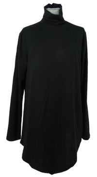 Dámska čierna svetrová tunika s rolákom Shein