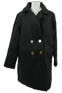 Dámský černý flaušový kabát Boohoo 