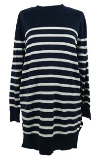 Dámská tmavomodro-bílá pruhovaná svetrová tunika Friends like these 