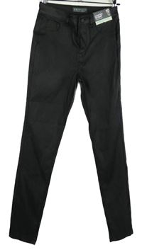 Nové - Dámské černé potažené skinny kalhoty Primark 