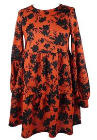 Dámske červeno-čierne kvietkovane šaty River Island