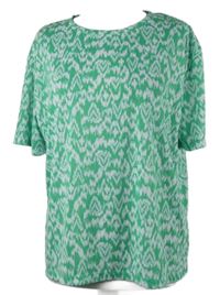 Dámske zeleno-biele vzorované voľné é tričko M&S