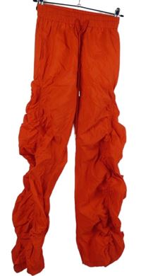 Dámske červené šušťákové řasené voľné é nohavice Shein