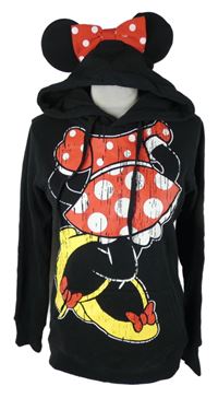 Dámská černá mikina s Minnie a kapucí Disney 