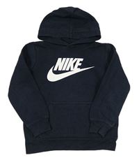 Tmavomodrá mikina s logom a kapucňou Nike