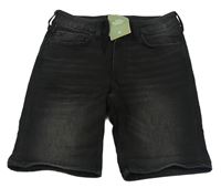 Černé teplákové riflové kraťasy H&M