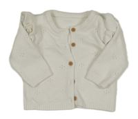 Bílý propínací svetr s volánkem Matalan