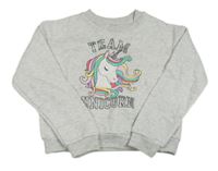 Sivá crop mikina s jednorožcom Primark