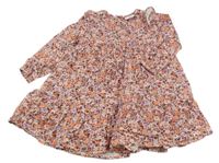 Rezavé květinové šaty Staccato