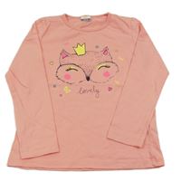 Světlerůžové triko s liškou kids