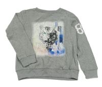 Sivá mikina s tigrom Pocopiano