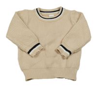 Svetlobéžový sveter s proužkem Shein