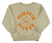 Svetlobéžová mikina s nápisom a tekvicou George