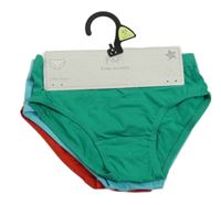 Nové - 3x slipy zelené- modré - červené F&F