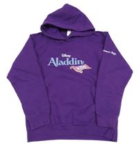 Fialová mikina s nápisom a kapucňou Awdis