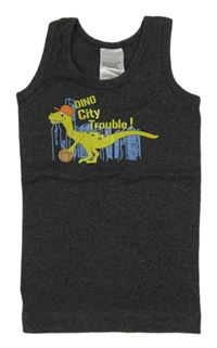 Tmavosivé tielko s dinosaurom