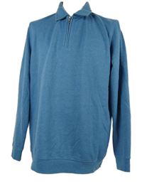 Pánska modrá mikina s golierikom Croft&Barrow