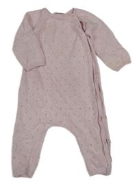 Růžový pletený perforovaný overal Next