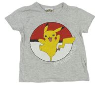Sivé pyžamové tričko s Pikachu
