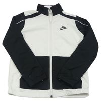 Bílo-černá sportovní propínací mikina Nike