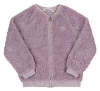 Lila chlupatá propínací mikina se srdíčkem H&M