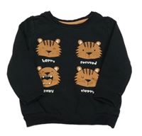 Čierna mikina s tigrami