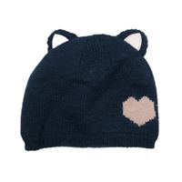 Tmavomodrá čapica so srdiečkom a ušima Tom Tailor