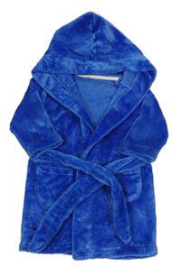 Modrý chlupatý župan s kapucí 