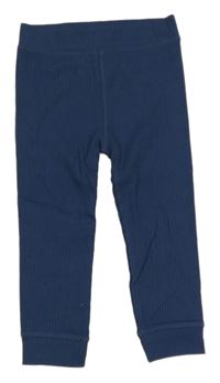 Tmavomodré rebrované ľahké tepláky Tu