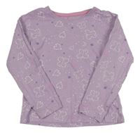 Lila triko se souhvězdím a motýly Primark