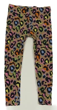 Béžové legíny s barevnými flíčky Next