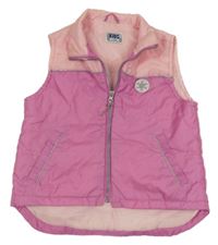 Svetloružová -ružová šušťáková lehce zateplená vesta s vločkou