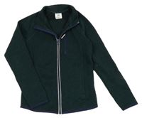 Tmavozelená melírovaná pletená propínací mikina Lily & Dan