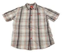 Bílo-tmavošedo-červená kostkovaná košile Esprit