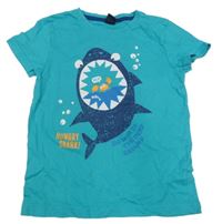 Azurové tričko so žralokom Kiki&Koko