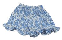 Bílo-modré květované kraťasy Dunnes