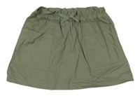 Khaki plátenná paper bag sukňa